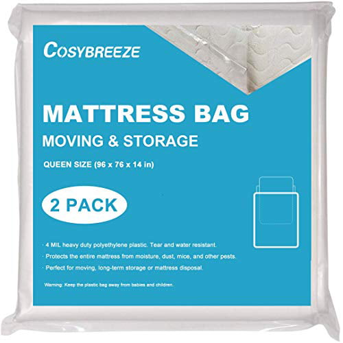 Full Mattress Bag 4 mil Thick for Storage Heavy Duty Mattress Storage Bag Cover Mattress Bags for Moving